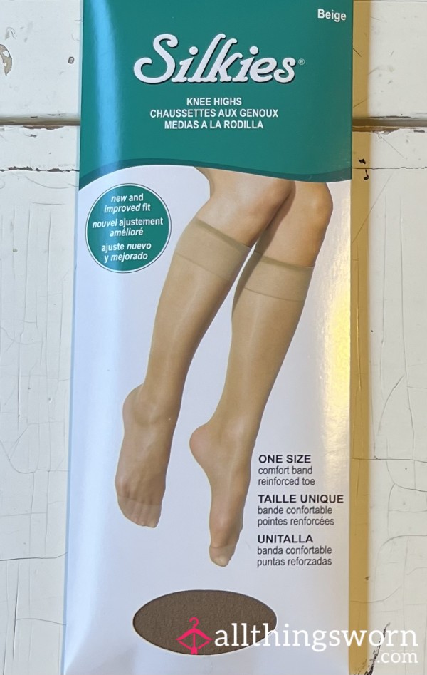 Beige Knee High Stockings