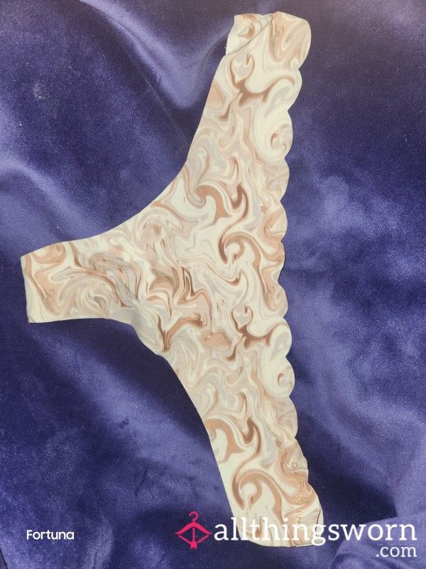 Beige Marbling Thong