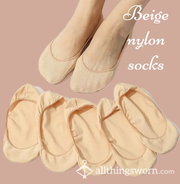 Beige Nylon Socks