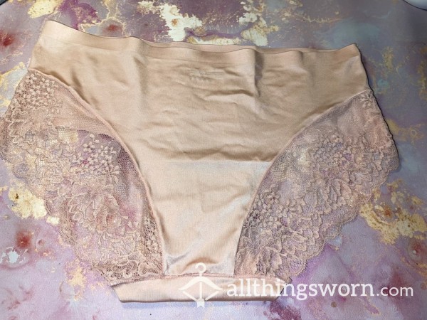 Beige Satin Cheeky Panty