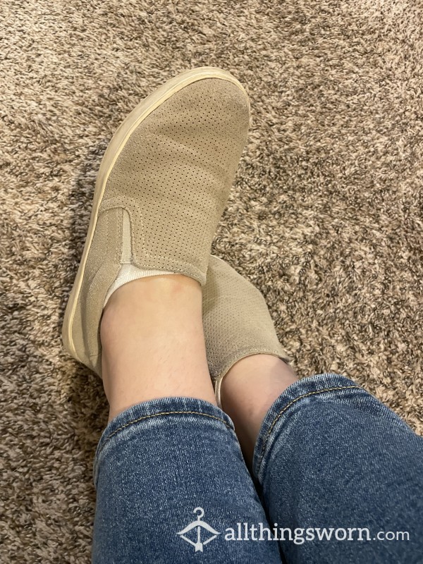 Beige Slip On Sneakers