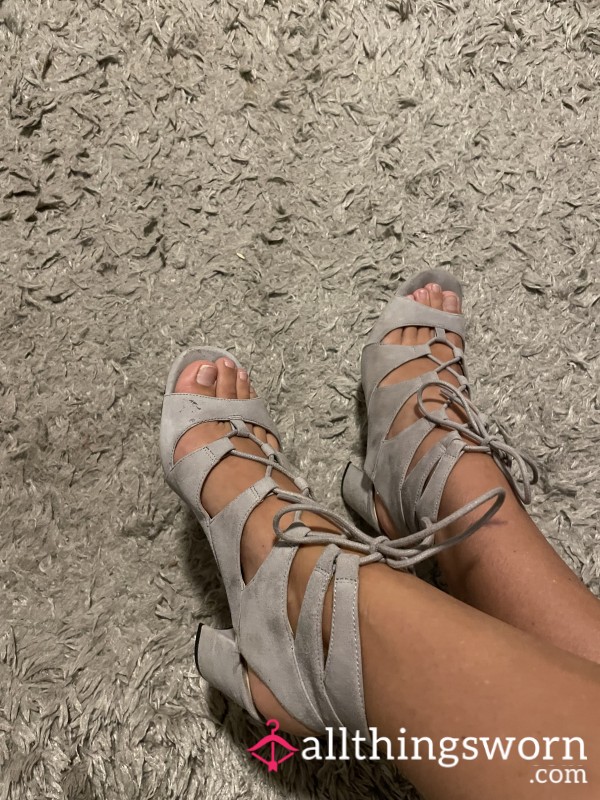 Beige Strappy Heels