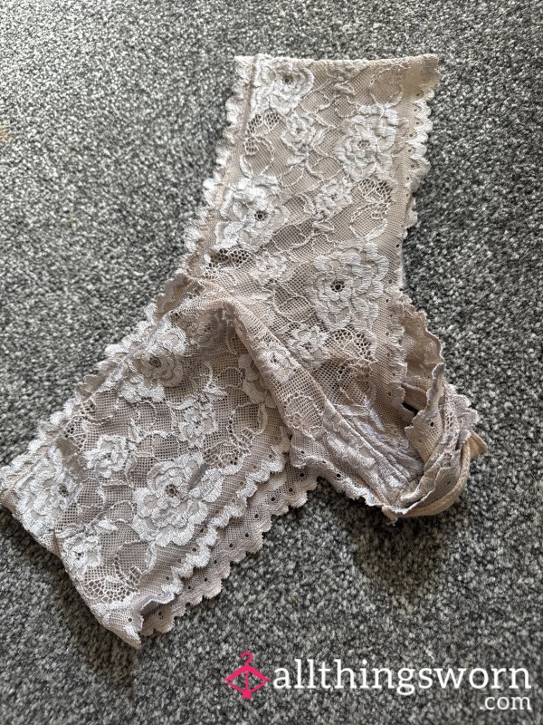 Beige Tan Lace Knickers Worn 24 Hours