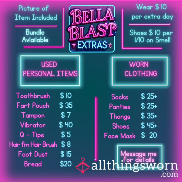 🔥 Bella Blast Extras – Personal Items & Worn Clothing 🔥