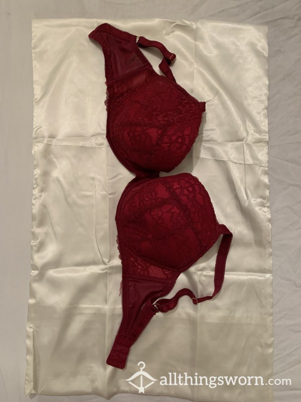 Big 36H Lace Berry Balcony Bra