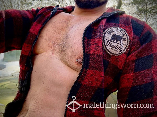 *** SOLD *** BIG BEAR 🐻 LUMBERJACK CANADIAN 🇨🇦 RUGGED HOODY USED SWEATY 🥵 MUSKY & SKUNKED 💪🏽 🐻 👍🏽💧💧👅 📦 🤪✅