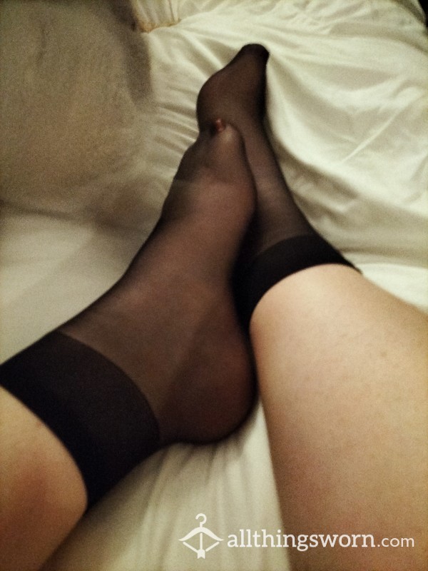 Black 10 Denier Nylon Ankle Socks