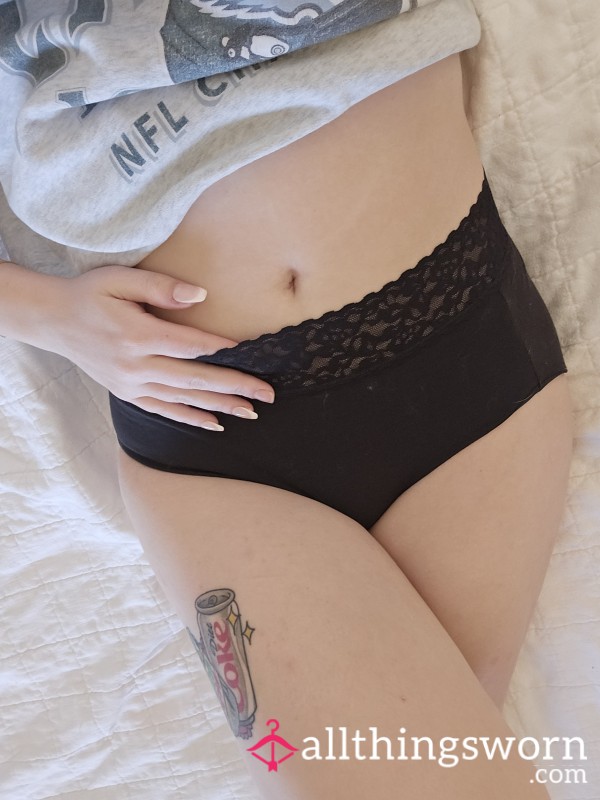 Black, 100% Cotton, Fullback Panties