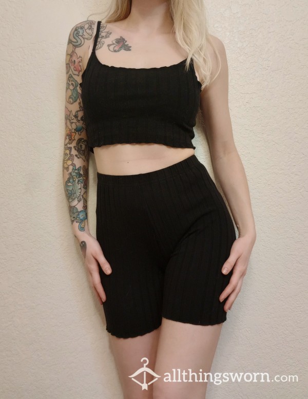 Black 2 Piece Shorts Set