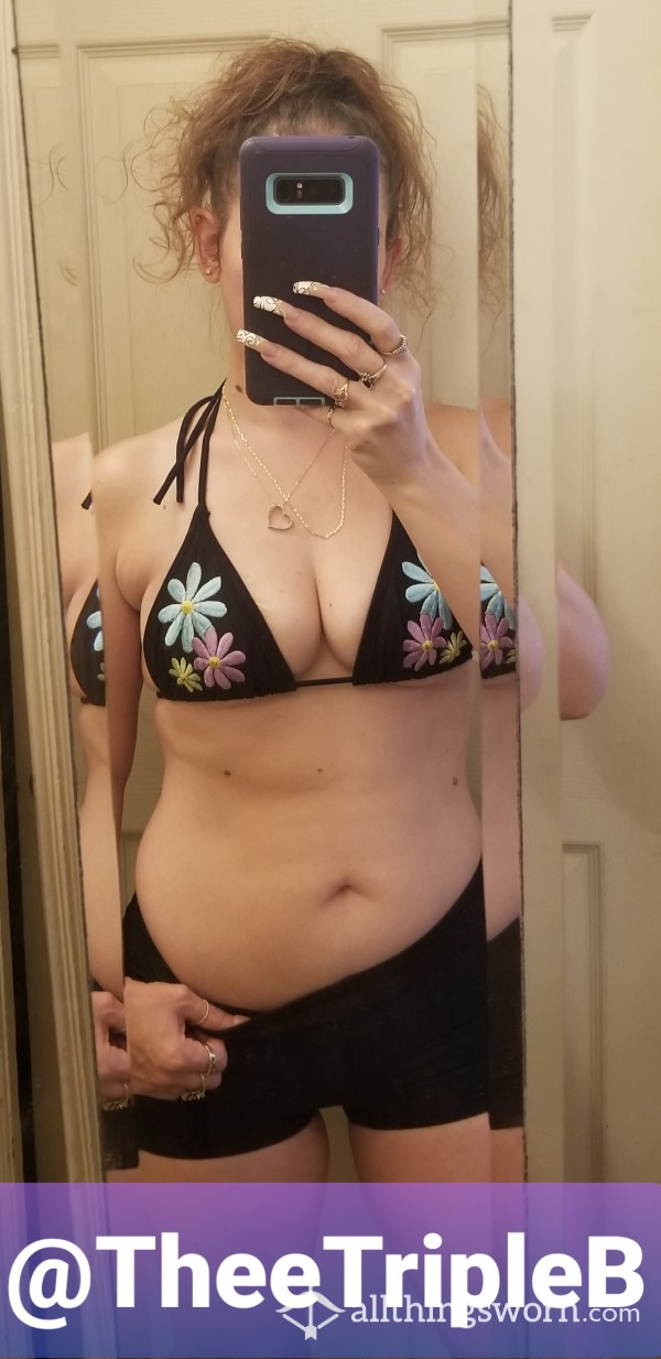 Black 2 Piece Swimsuit Well Worn