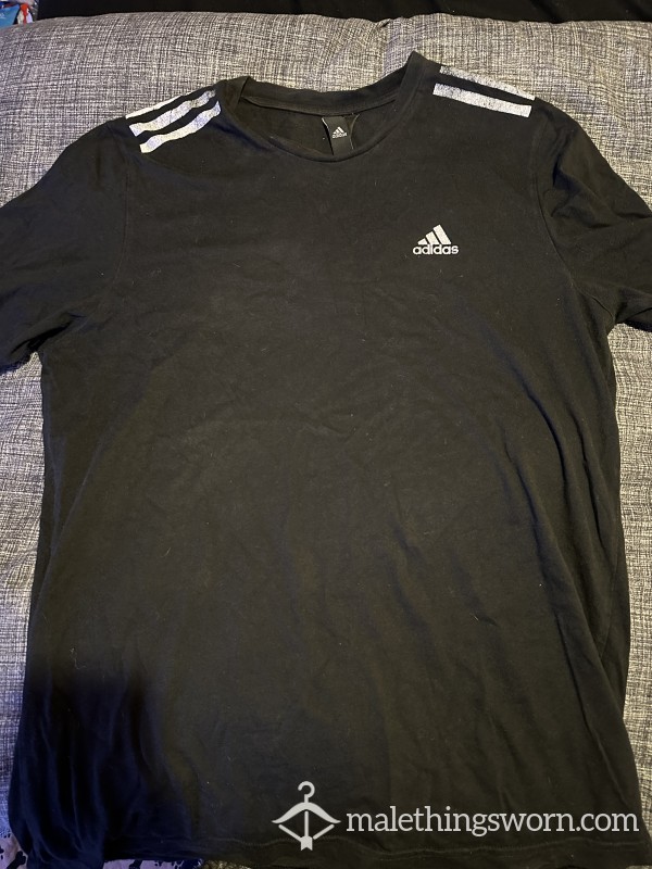 (SALE - £4 Off) Black Adidas T-Shirt - Well Worn, Years Old