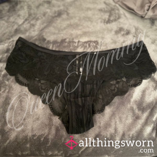 Black All Over Lace Panties - Size XL