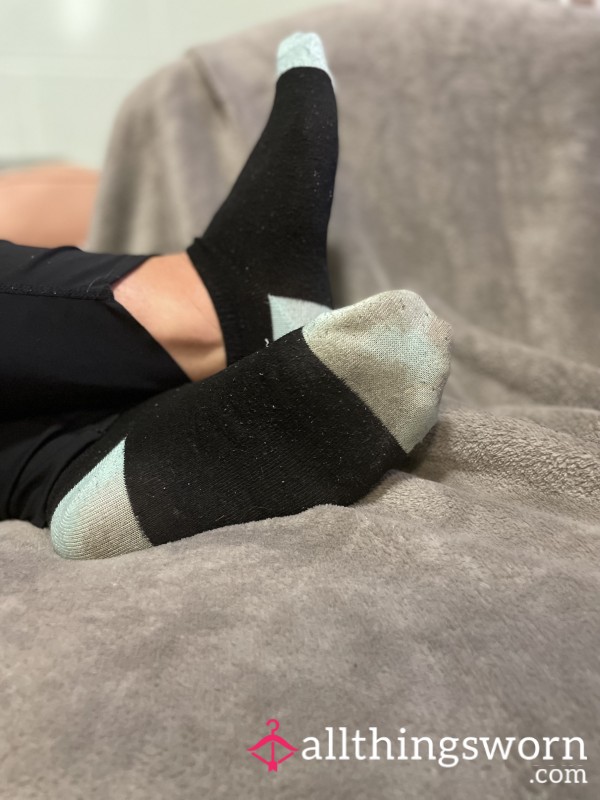 Black And Blue Ankle Socks