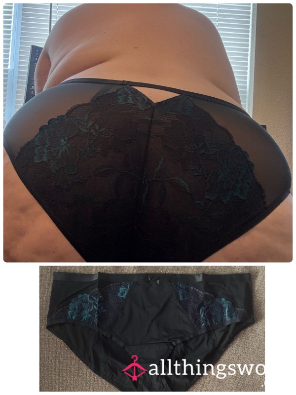 Black And Blue Lacey Panty