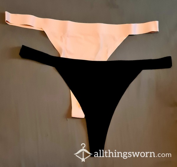 Black And Blush Thongs