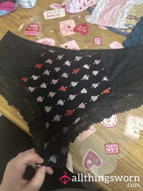 Black And Hearts Cheeky Panties