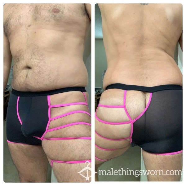 Black And Hot Pink Super S**y Half Boxers