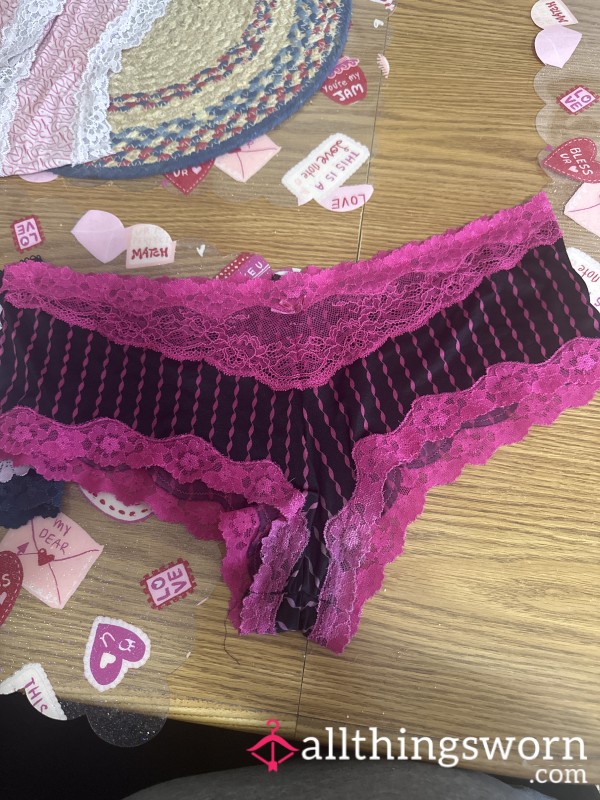 Black And Magenta Colored Panties