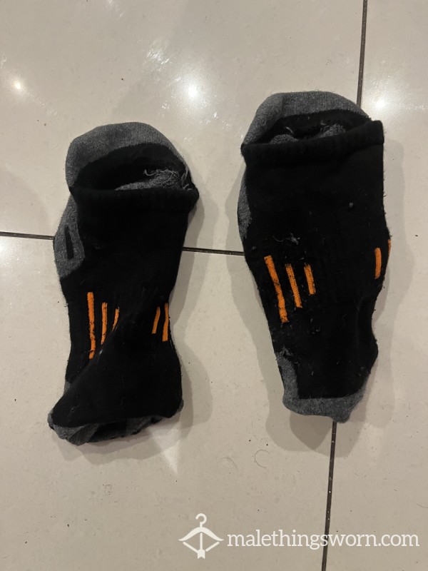 Black And Orange Ankle Socks