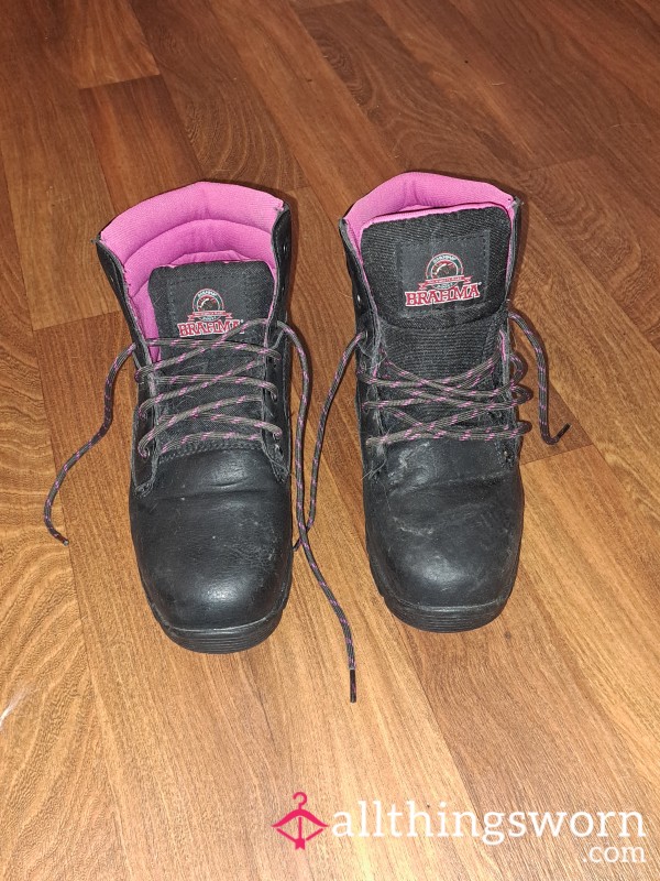 Black And Pink Boot's