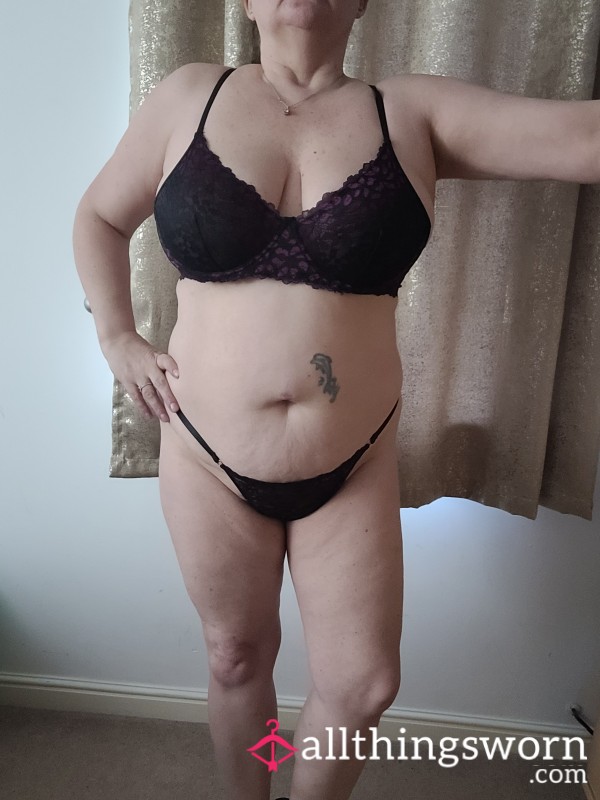 Black And Purple Bra And Knickers