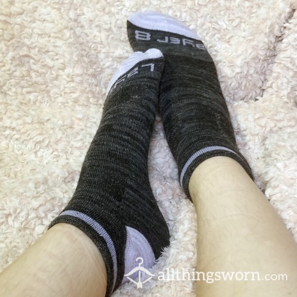 Black And Purple Workout Socks