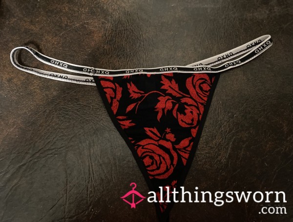 Black And Red Flower-string