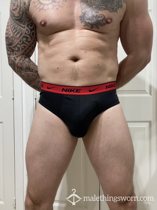 Black And Red Nike Briefs Fresh Off My S**y Alpha Body 😉