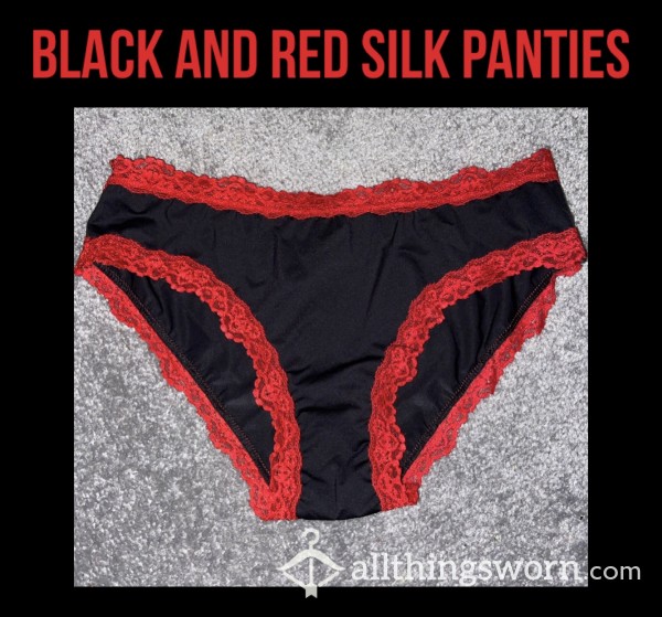 *reduced* Black And Red Silk Panties❣️