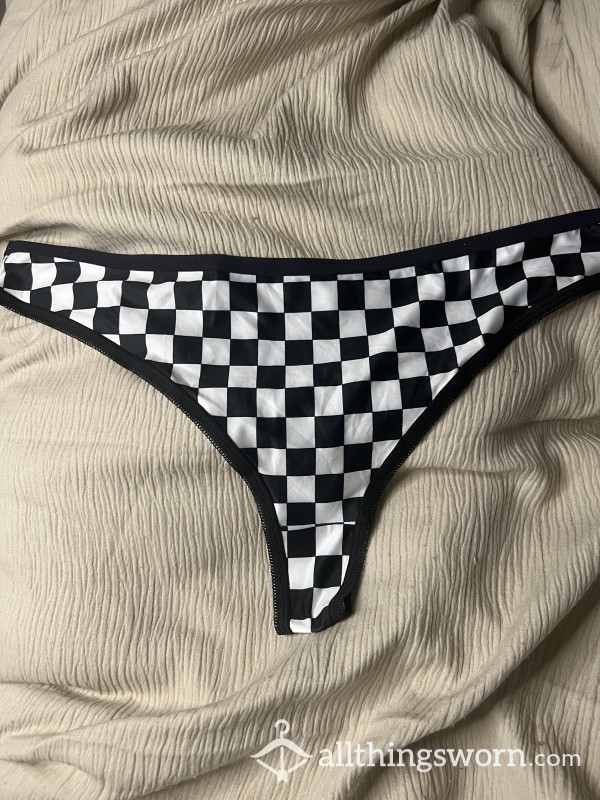 Black And White Check Thong