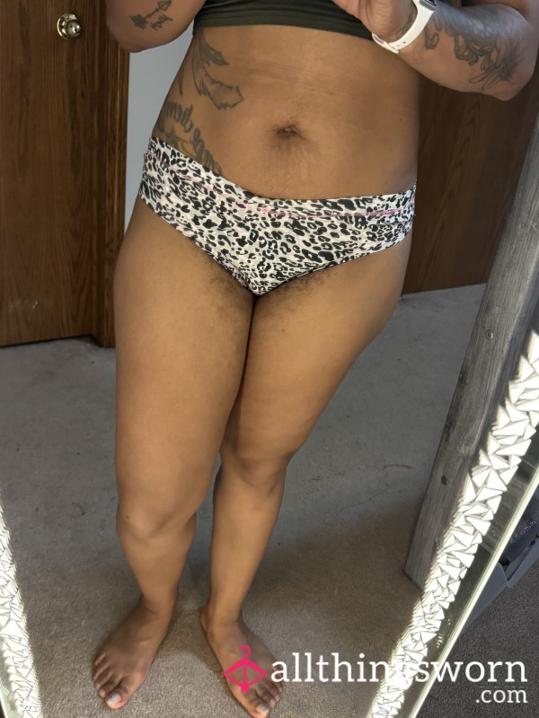 Black And White Cheetah Print Cotton Thong