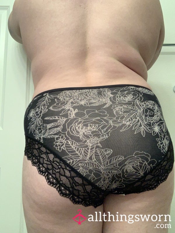 Black And White Flor*l Panties