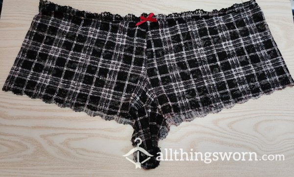 Black And White Gingham Panties