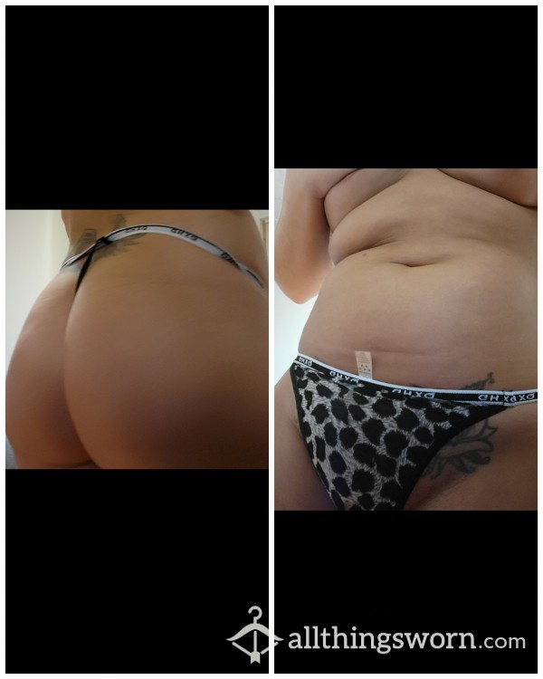 Black And White Leopard G String