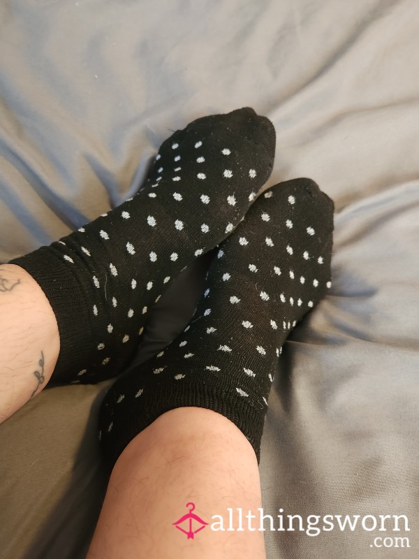 Black And White Polkadot Socks Well Worn Comes With 48 Hour Wear