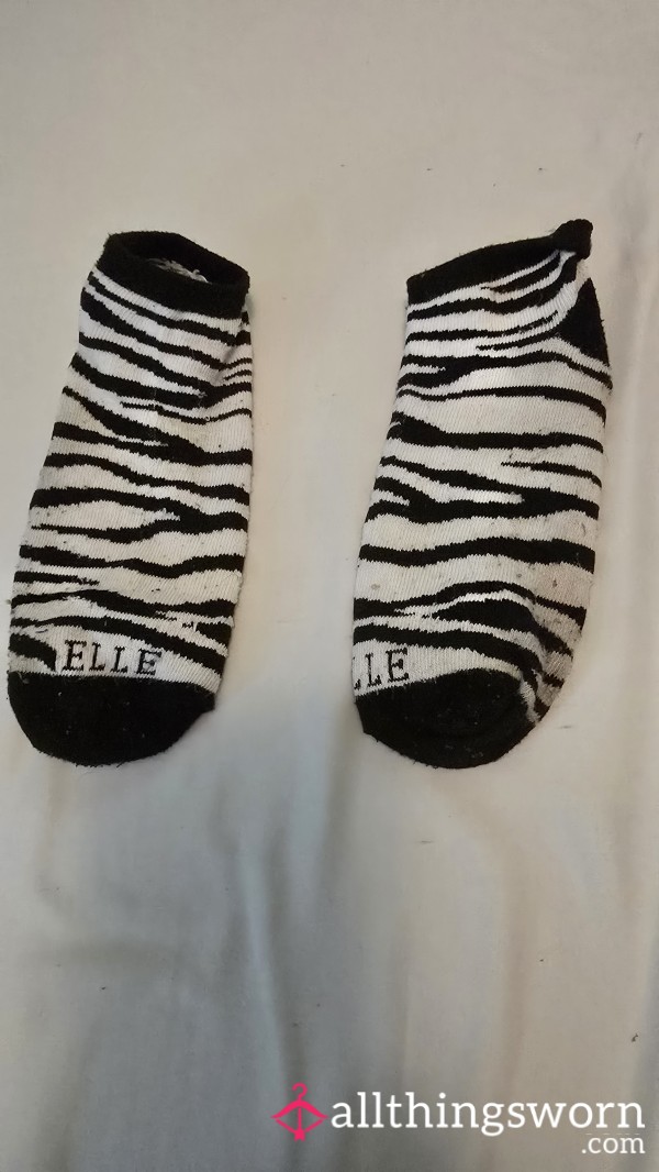 Black And White Print Ankle Socks