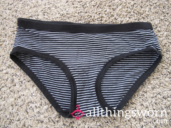 Black And White Striped Panties