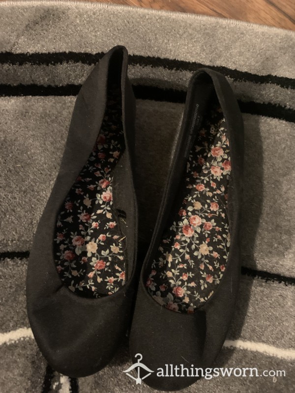 Black Ballet Flats Size 8