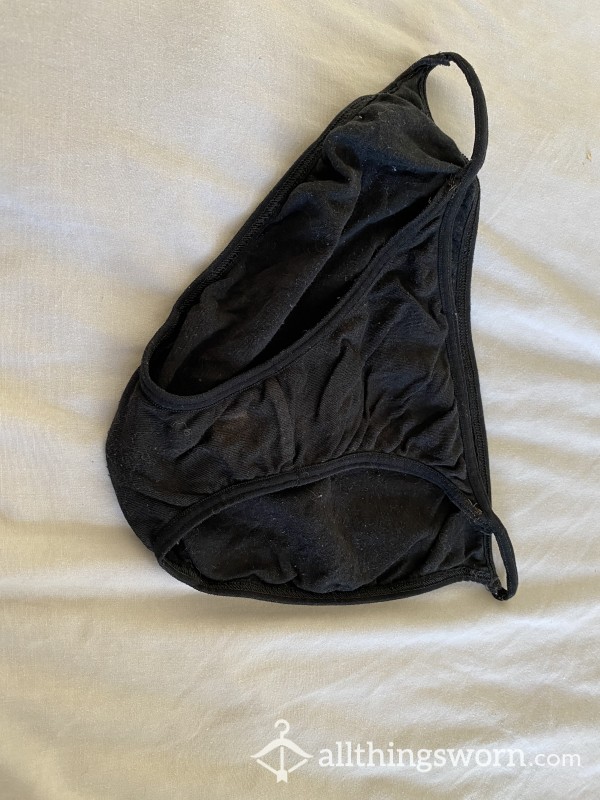 Black Bikini Style Panties, Super Well-worn!!