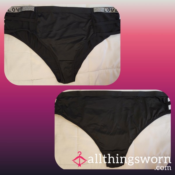 Black Bikini/Fullback Panty W/"LOVE" On Top Waistband