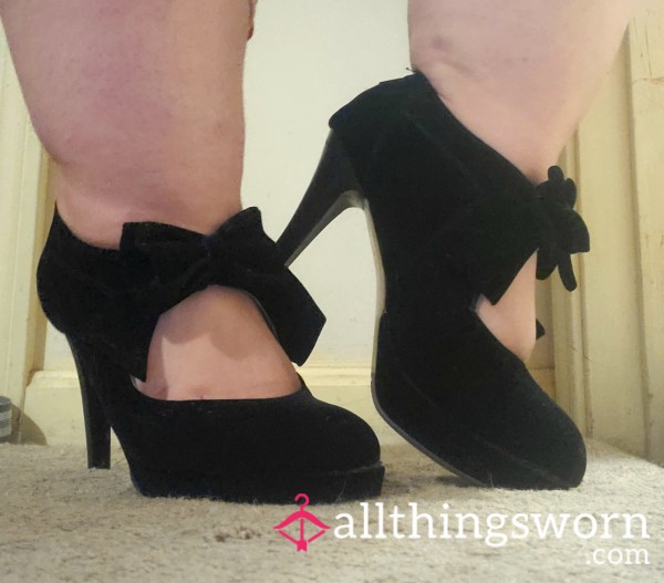 Black Bow High Heels