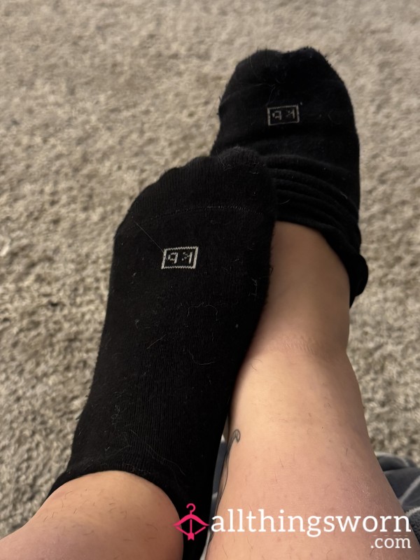 Black Breathable Cotton Blend Socks