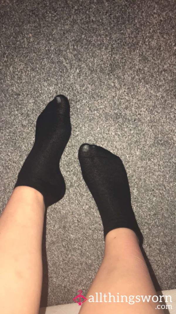 Black Breathable Trainer Socks Well Worn