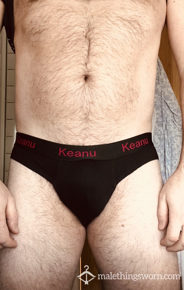 Black Briefs With Coloured Writing