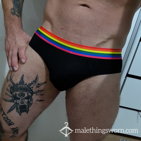 Black Briefs With Rainbow Waist 😈😈