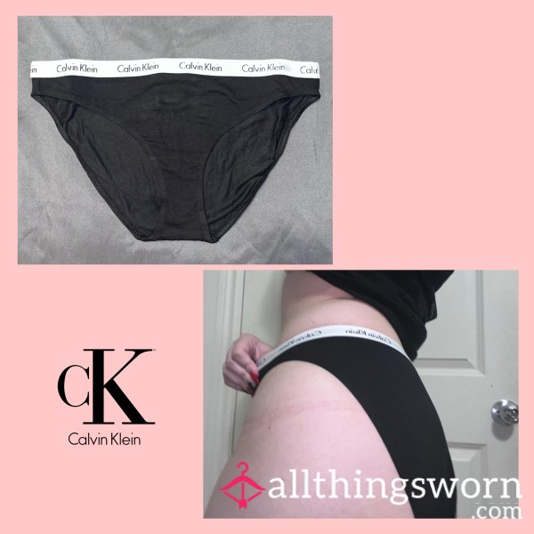 BLACK CALVIN KLEIN MEDIUM BIKINI PANTIES - WORN FOR 24 HOURS 💦