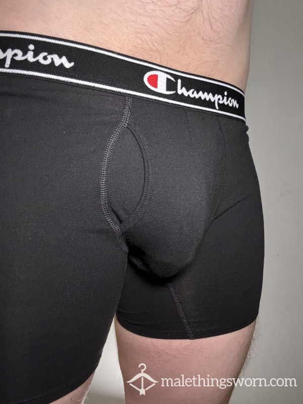 Black Champion Boxer Briefs