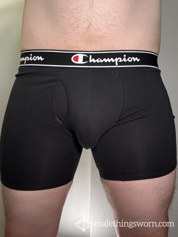 Black Champion Boxer Briefs