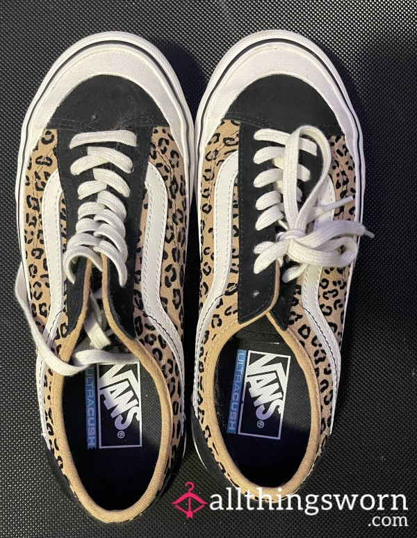 Black + Cheetah Print Platform Vans