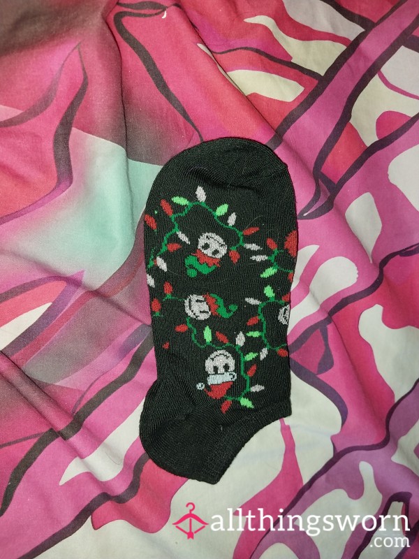 Black Christmas Light Ankle Socks